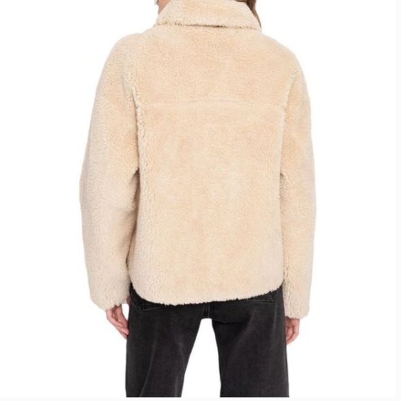 Lamarque Akina Faux Fur Coat Cream S NWT - Picture 3 of 4